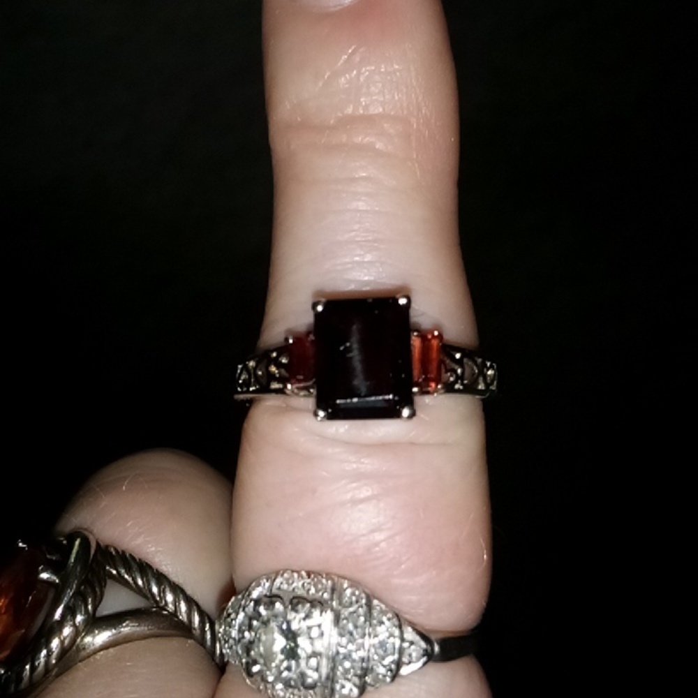 Garnet Sterling Silver 925 Ring Sz 9( Price is firm)